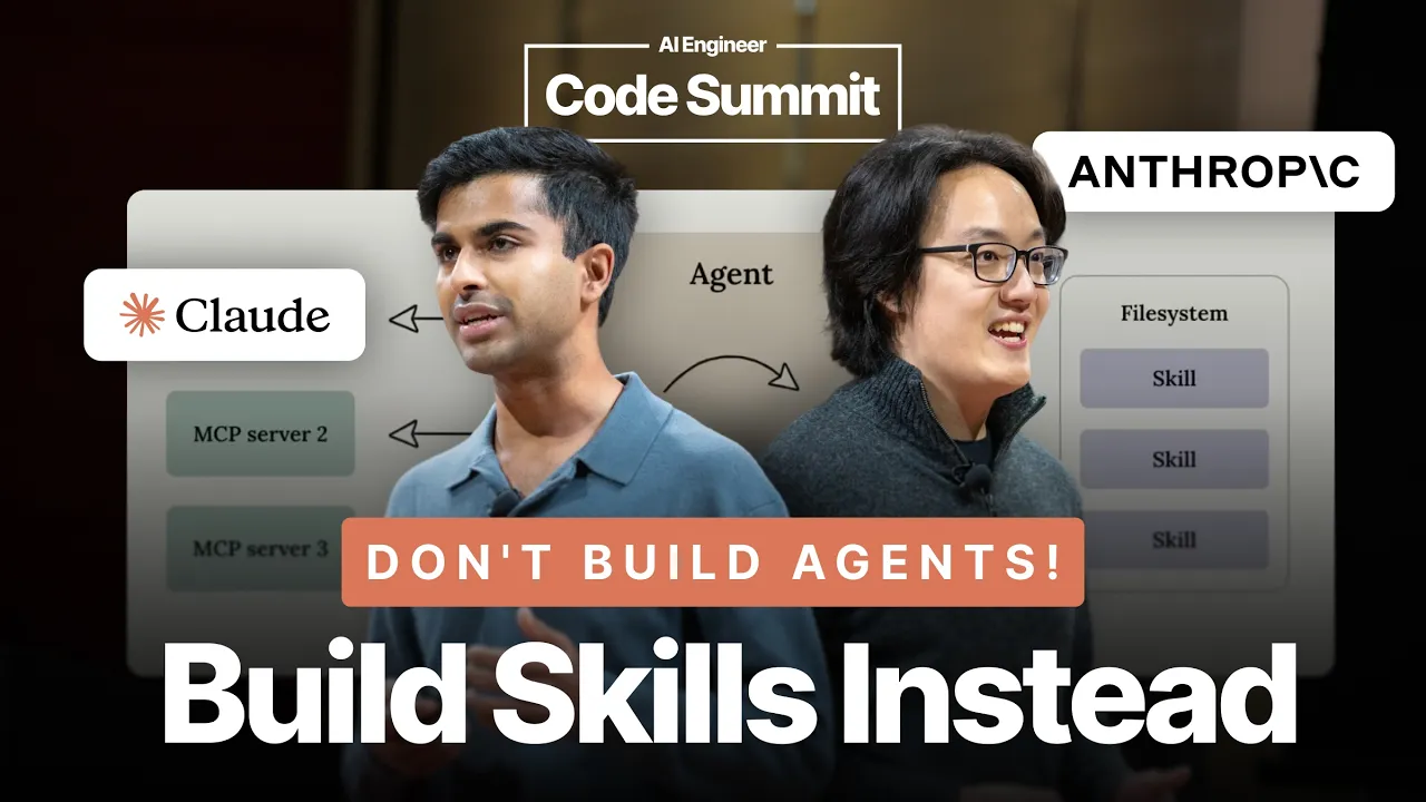 Don't Build Agents, Build Skills Instead — 別再打造 Agent,改做 Skills 吧